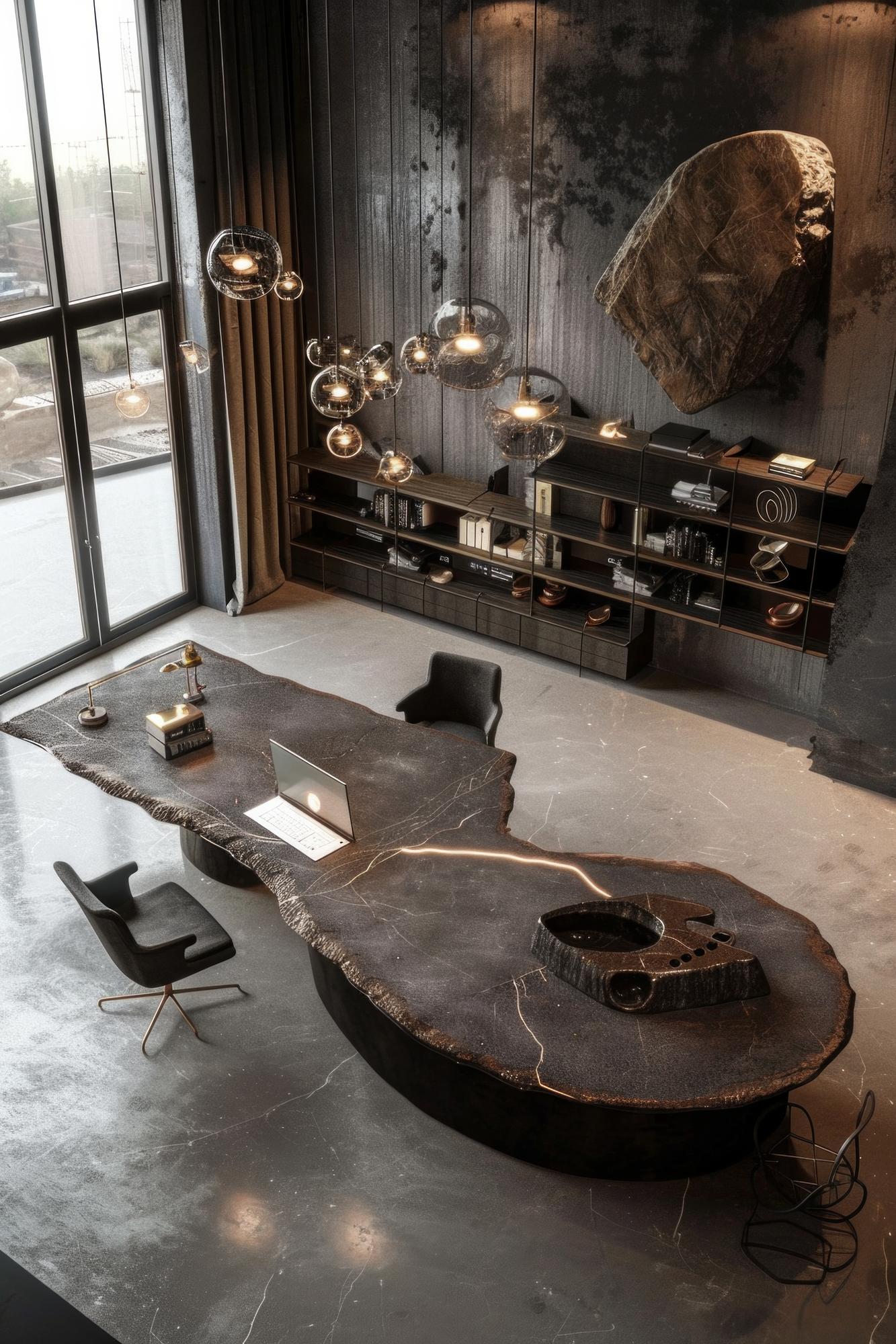 Interior luxuos, living cu detalii maron-gold